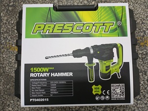 Marteau perforateur électrique PRESCOTT 26 mm 1500 W, outils de perçage rotatif - Product Image 3