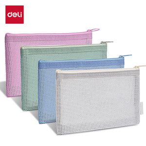 Deli 67058F A6 Zipper Storage <b>Bag</b> Transparent Rectangular Document Organizer Desk Sundries <b>Bag</b> - Product Image 1