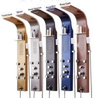 Ensemble de douche thermostatique moderne en chrome avec pomme de douche murale pour salle de bain