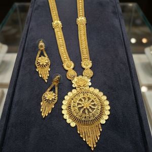 Collares Largos de Moda de Oro Micronizado de 14K, 18K, 24K al por Mayor, Conjunto de Joyería de Diseño Tradicional, Conjunto de Joyería Larga de Latón Micronizado. - Product Image 1