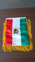 Drapeau de l'Iran en gros drapeau national avec franges glands satin matériel brodé drapeau de bureau de table