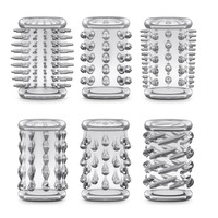 6PCS Manchon de pénis transparent réutilisable pour hommes, pour l'agrandissement de l'érection, retardateur, anneau pénien stimulant, pour couple adulte, dropshipping