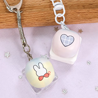 Gantungan Kunci Keycap Roti Kustom, Mainan Fidget Squishy Personal, Switch Mekanik, Gantungan Kunci PVC, Aksesoris Tas Estetik, Unik