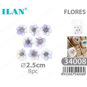Ilan Flores 2,5 cm 8 pezzi Decorazioni floreali viola per lavori artigianali - Product Image 1
