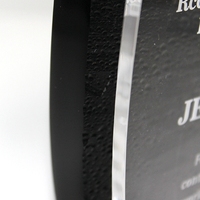 Trophée personnalisé haut de gamme en acrylique noir, plaque d'hommage en verre cristal et acrylique pour entreprise, avec vis en métal