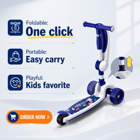 Trottinette électrique moderne et populaire pour enfants, pliable, à 3 roues, en plastique, pour garçons et filles de 1 à 12 ans