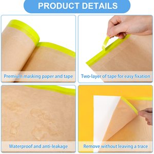 Film de protection de peinture automobile biodégradable en papier kraft pour masquage et peinture - Product Image 6