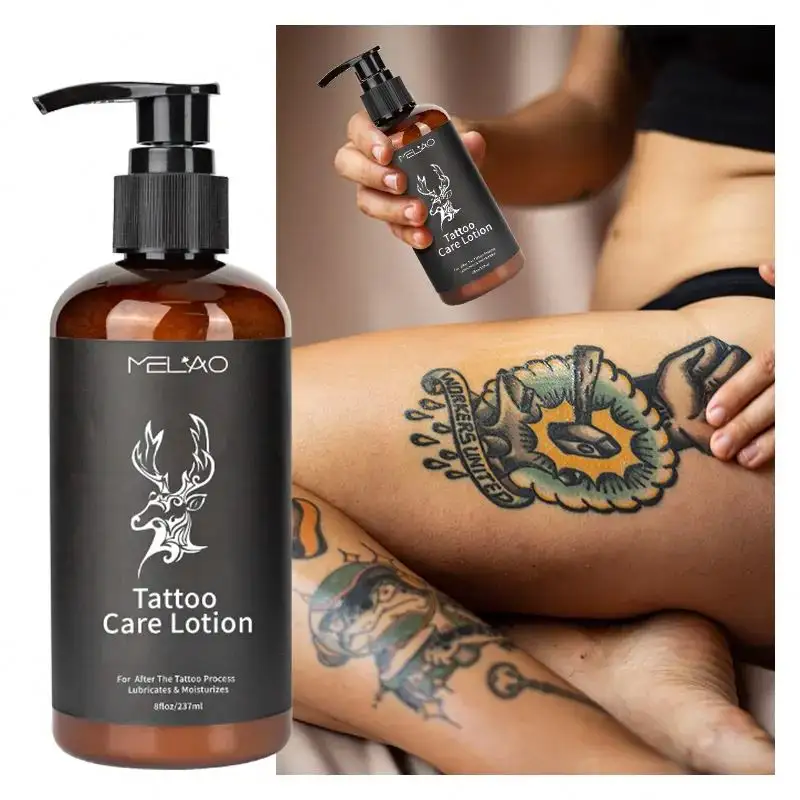 MELAO OEM Tätowierungs-Pflegezubehör Tätowierungs-Feuchtigkeits-Lotion-Heilung-Glanzhaut vegan bio-Tattowarn-Lotion