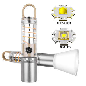 Lampe torche LED rechargeable X10 P50 1200mAh, lumière de camping extérieure avec crochet, laser blanc haute intensité - Product Image 1