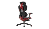 Chaise de jeu ergonomique en tissu maillé avec dossier respirant, soutien lombaire réglable, siège rembourré de luxe pour un confort prolongé