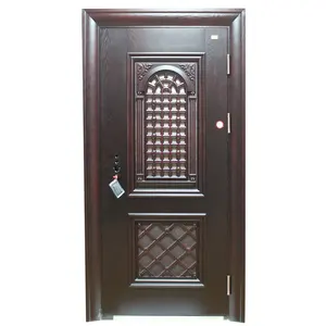 TECHTOP-Puerta doble de hierro forjado, diseño de puerta india