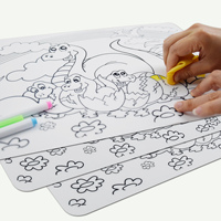 Tapis de coloriage en silicone réutilisable pour bébé, favorisant l'apprentissage et l'inspiration créative - Offre Spéciale
