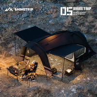 Tente tunnel camouflage imperméable quatre saisons Conqueror, grande tente familiale portable pour le camping en extérieur et les séjours de nuit