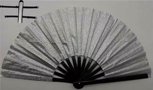 Éventail à main en tissu de bambou noir de 33 cm, motif côtelé, technique peinte, vente en gros, cadeau d'affaires, offre spéciale - Product Image 2