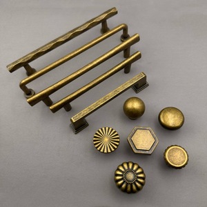 Popular Zinc Alloy Modern Distressed Bronze Solid Durable <b>Cabinet</b> Door Drawer <b>Knob</b> Single Double Hole Furniture Wardrobe Handle - Product Image 1
