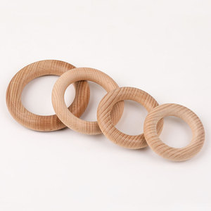 Anneaux en bois de hêtre, couleur naturelle, polis, pour la fabrication de bijoux DIY, accessoires pour bracelets de dentition pour bébés, vente en gros - Product Image 2