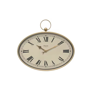 Châu Âu Cổ Điển Kim Loại Đồng Hồ Treo Tường Hình Bầu Dục Nghệ Thuật Trang Trí Phong Cách Thạch Anh Phong Cách Nhà Sang Trọng Treo Phòng Khách Trang Trí Đồng Hồ - Product Image 1