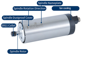 HQD Round Shape Air Cooling 1.5kw ER11 High Speed Spindle Motor for <b>Mini</b> <b>Router</b> GDF80-24Z/1.5 HQD Round Shape Air Cooling 1.5kw - Product Image 3