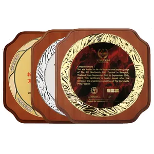 Custom high quality Shield Wooden Stand Award Trophy Plaque