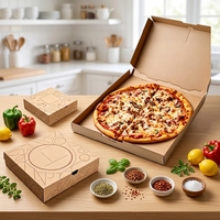 Scatola per Pizza in Carta Kraft Personalizzata, Confezione Monouso in Cartone Ondulato per Ristoranti e Consegna a Domicilio