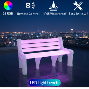 ม้านั่งพลาสติกกันน้ำแบบดั้งเดิมพร้อมไฟ LED เปลี่ยนสีได้ เฟอร์นิเจอร์เรืองแสงสำหรับกลางแจ้ง ทนทานต่อสภาพอากาศ - Product Image 4