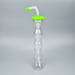 Senno <b>Gourd</b> Shaped Pet Beverage Cup 450ml With Lid And Straw For Drinking - Product Image 1