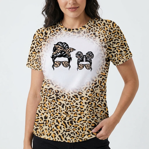 เสื้อยืดแขนสั้นคุณภาพสูง ผ้าถักเนื้อนุ่ม ระบายอากาศได้ดี พิมพ์ลายดิจิตอลด้านหน้า ลายเสือดาว  แบบยูนิเซ็กซ์  รับสั่งทำได้ - Product Image 1