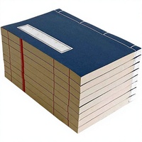 Xuan-Papier Recycelbares Fadengebundenes Buch Antik-Imitation Rot Achtzeiliges Zehnzeiliges Blanko-Türrahmen-Quadratgitter Handbedrucktes Geschenk