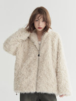Veste élégante à col montant en fausse fourrure pour femme, manteau d'hiver chaud et ample avec fermeture éclair, vêtement d'extérieur en fausse fourrure unie et tendance pour femme