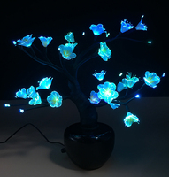 Bunga Dekoratif Pengaturan Kantor, Bunga Magnolia Serat Optik dengan Lampu Led RGB Dekorasi Dalam Ruangan