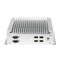 Mini PC Kelas Industri untuk Penggunaan di Kendaraan Komputer Tertanam Tangguh Tanpa Kipas dengan 6xCOM RS232 Memori DDR3 Pilihan Steker US/EU