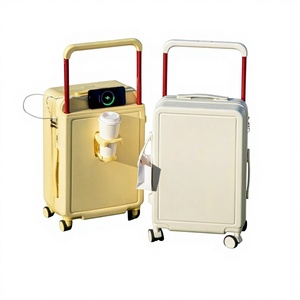 Valigia trolley unisex da 5 pollici con manico largo, piccola valigia da cabina in neoprene con porta USB, gancio, leggera, espandibile e con serratura. - Product Image 1