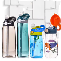 Nouvelle conception, bouteilles d'eau froide en plastique Tritan sans BPA de 26 oz, bouteilles pour enfants avec bouchon à clapet et paille
