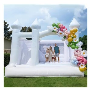 PVC extérieur de maison gonflable de rebond de château plein d'entrain blanc Offre Spéciale pour le loyer de partie d'enfants d'adultes - Product Image 5