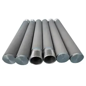Spugna di titanio polvere sinterizzato tubo filtro 20 30 40 50 100 micron poroso sinterizzato titanio cilindro filtro