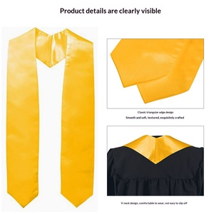 Fascia da Cerimonia <span class=keywords><strong>per</strong></span> Uomo <span class=keywords><strong>per</strong></span> Scuole <span class=keywords><strong>Medie</strong></span>, Superiori e Università, Tinta Unita, Premio d'Onore, Sciarpa in Raso - Product Image 2