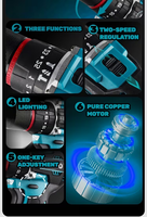 Perceuse à percussion sans balais 21V, outil électrique industriel et domestique haute performance 50 Nm, moteur tout cuivre