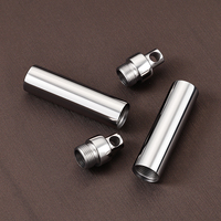 Colgante cilíndrico personalizado de acero inoxidable con tapa de rosca, tipo urna, caja de almacenamiento, impermeable, inalterable, accesorios de joyería conmemorativa DIY