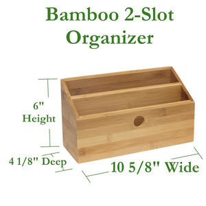 Bamboo Office Organizer Rectangular Storage Box For <b>Desk</b> Stationery And Documents <b>Study</b> Use - Product Image 3