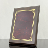 Plaque de certificat en bois plaqué or avec cristal, plaques en bois MH-MJ0591