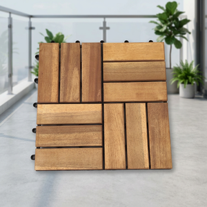 Baldosas de Madera y Plástico Compuesto para Terraza, Diseño Moderno, Encajables, 30x30cm, para Patio, Balcón, Jardín, Fácil Instalación, Impermeables - Product Image 1
