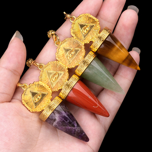 Vendita promozionale loto esagonale sfaccettato Reiki naturale pietra preziosa di cristallo divinazione pendolo pendolo pendolo Wiccan accessori - Product Image 4