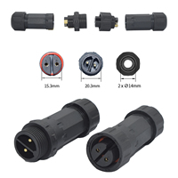 Conector impermeable YXY M20 IP68 2 3 4 pines adaptadores de cable eléctrico de tipo recto conector de fuente de alimentación negro