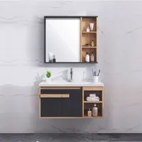 Мебель для ванной KMRY 800x700 мм, роскошный черный шкаф для ванной комнаты, современный в фошань