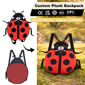 Bolso de Peluche Personalizado con Forma de Insecto (Escarabajo, Invertebrado, <span class=keywords><strong>Gusano</strong></span>, Larva), Bolso de Mano y Mochila de Peluche Personalizada - Product Image 1