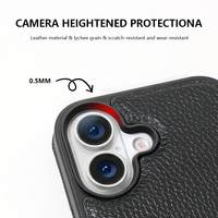 Étui portefeuille de luxe en cuir portable avec fentes pour cartes et bandoulière pour iPhone 17 16 15 14 13 12 Pro Max