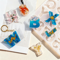 Moule en silicone DIY A-Z pour lettres et chiffres, 26 lettres de l'alphabet, pour la fabrication de porte-clés, de bijoux, de décoration intérieure, d'artisanat