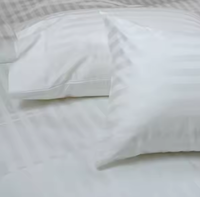 Fabricant de textiles de maison 300TC tissu de drap de lit en satin tissé à rayures 50% coton 50% polyester respirant 1CM/3CM style uni pour