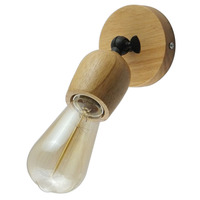 Support de lampe décoratif mural en bois pour douille E27, style Edison