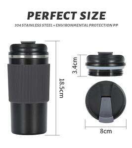 Mug Kopi Silikon Anti Selip dengan Logo Kustom Grosir, Botol Vakum Stainless Steel, Cangkir Kopi untuk Perjalanan Luar Ruangan yang Dapat Digunakan Kembali - Product Image 2